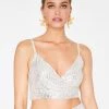 HeyYou Sets Sequin Crop Top In Nude