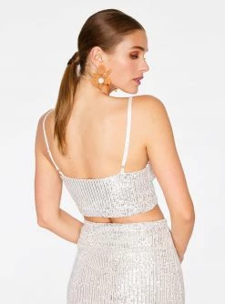 HeyYou Sets Sequin Crop Top In Nude