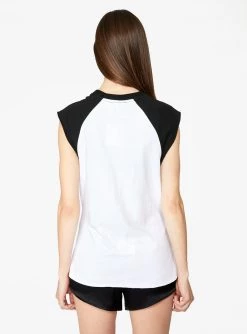 HeyYou Basic Baseball T-Shirt In White And Black Crop Tops