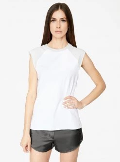 Crop Tops HeyYou Basic Baseball T-Shirt In White And Grey