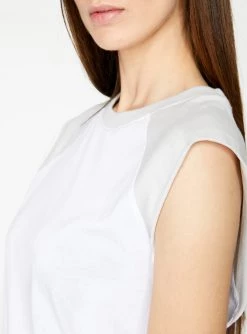 Crop Tops HeyYou Basic Baseball T-Shirt In White And Grey