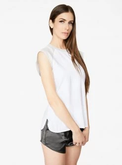 Crop Tops HeyYou Basic Baseball T-Shirt In White And Grey