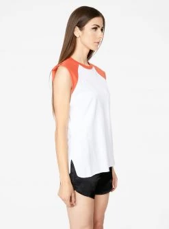 Crop Tops HeyYou Basic Baseball T-Shirt In White And Red