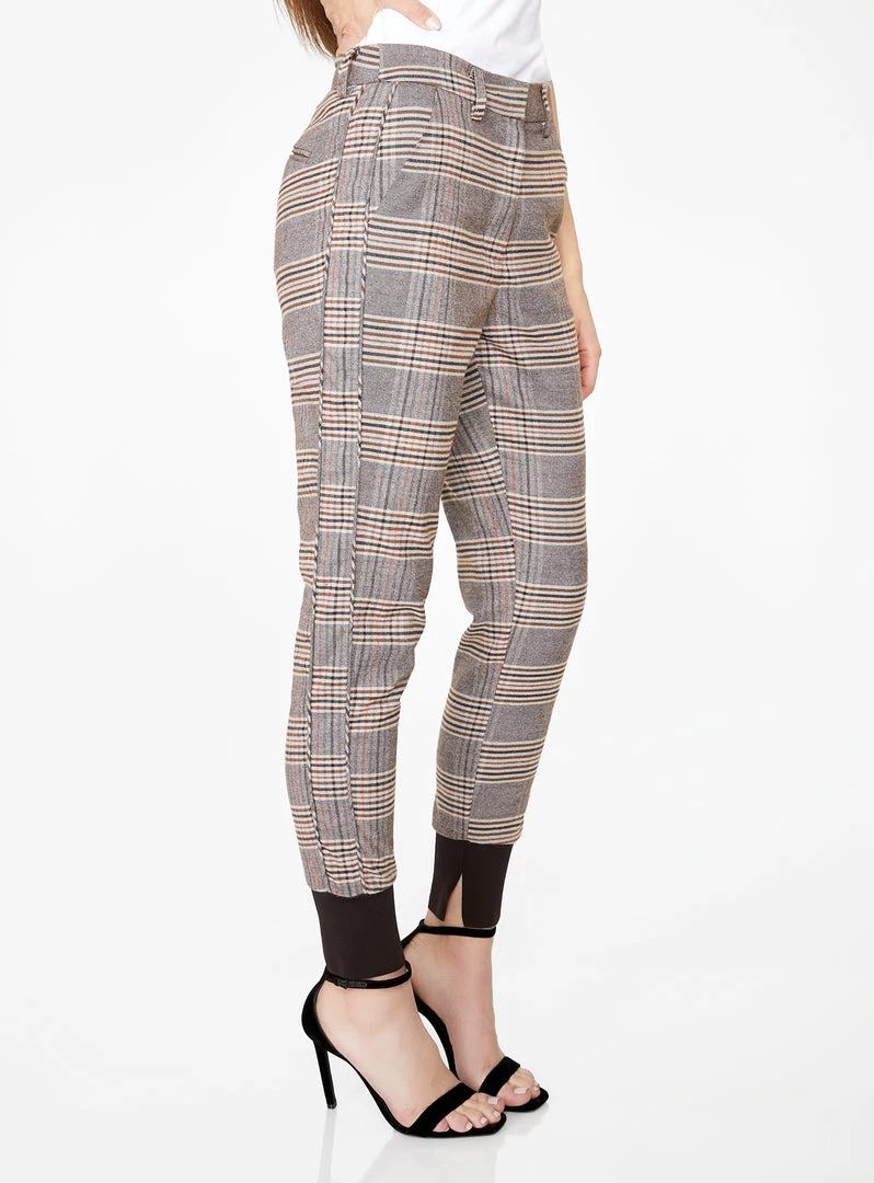 HeyYou High Waisted Jogger In Brown Plaid Pants 3 HeyYou High Waisted Jogger In Brown Plaid Pants
