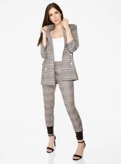 HeyYou High Waisted Jogger In Brown Plaid Pants 11 HeyYou High Waisted Jogger In Brown Plaid Pants