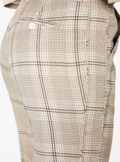 HeyYou High Waisted Jogger In Sand Plaid Pants