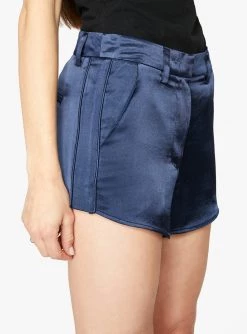 HeyYou Shorts Navy Curved Hem Satin Short