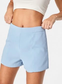 HeyYou Baby Blue High Waisted Suiting Short Shorts
