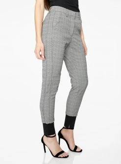 HeyYou High Waisted Jogger In Black Houndstooth