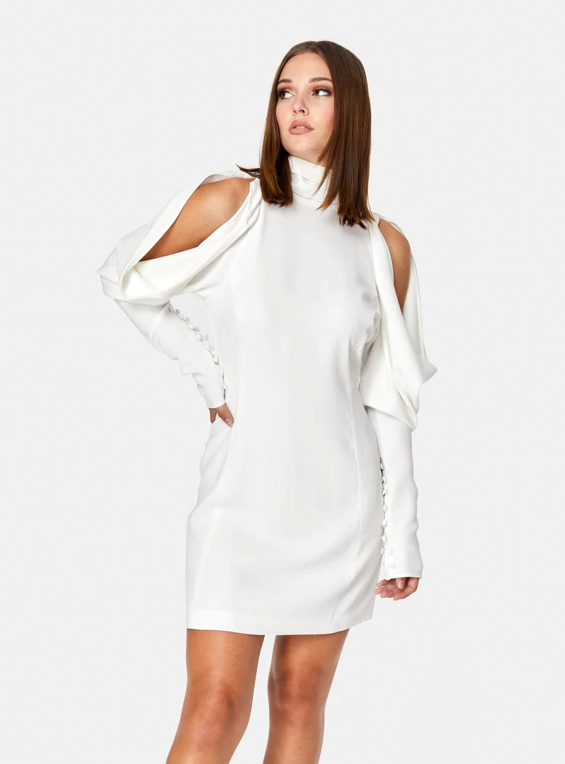 HeyYou Draped Sleeve Mini Dress In Off White Dresses 3 HeyYou Draped Sleeve Mini Dress In Off White Dresses