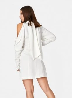HeyYou Draped Sleeve Mini Dress In Off White Dresses 9 HeyYou Draped Sleeve Mini Dress In Off White Dresses