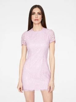 HeyYou Lavender Cap Sleeve Lace Dress