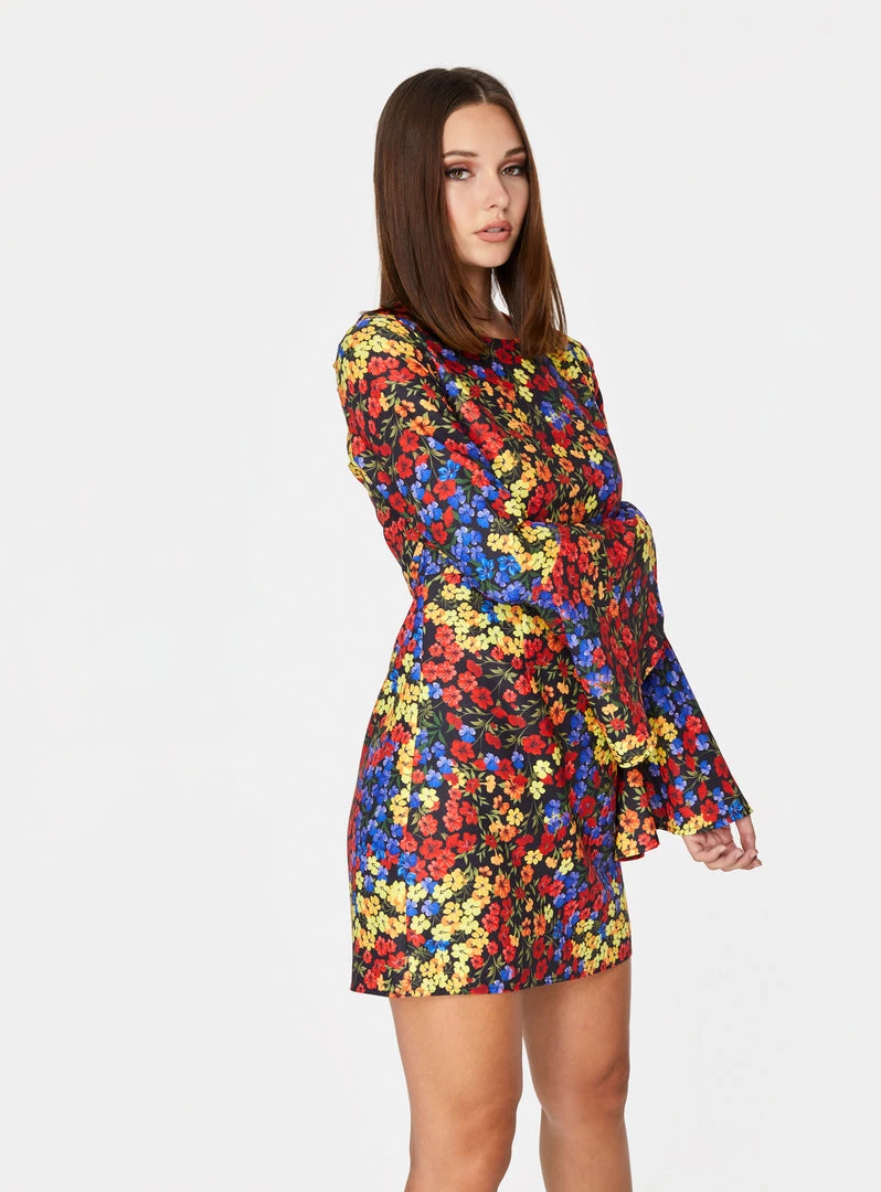 HeyYou Passion Floral Bell Sleeved Mini Dress Dresses 4 HeyYou Passion Floral Bell Sleeved Mini Dress Dresses
