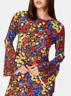 HeyYou Passion Floral Bell Sleeved Mini Dress Dresses 10 HeyYou Passion Floral Bell Sleeved Mini Dress Dresses