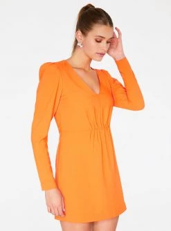 HeyYou Dresses Deep V Mini Dress In Orange 9 HeyYou Dresses Deep V Mini Dress In Orange