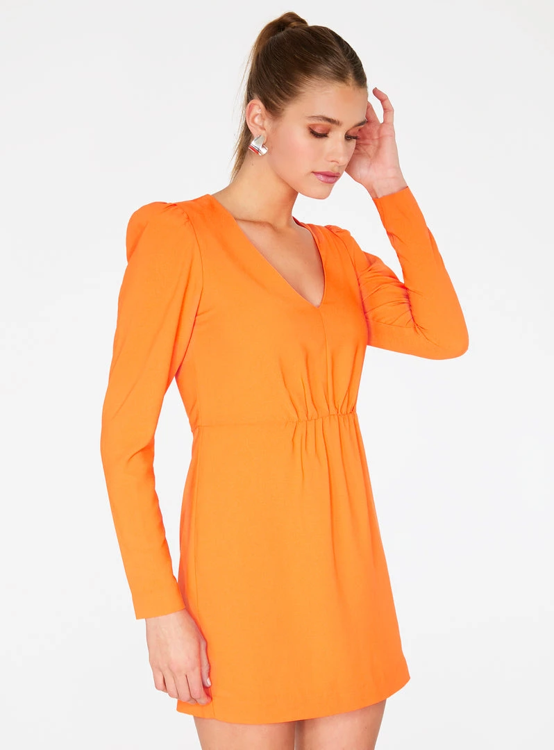 HeyYou Dresses Deep V Mini Dress In Orange 5 HeyYou Dresses Deep V Mini Dress In Orange