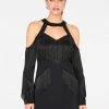 HeyYou Dresses Fringe Cut Out Mini Dress In Black 1 HeyYou Dresses Fringe Cut Out Mini Dress In Black