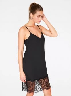 HeyYou Dresses Black Lace Hem Slip Dress 9 HeyYou Dresses Black Lace Hem Slip Dress