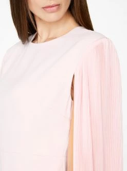 HeyYou Dresses Light Pink Mini Dress With Pleated Sleeves 9 HeyYou Dresses Light Pink Mini Dress With Pleated Sleeves