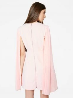 HeyYou Dresses Light Pink Mini Dress With Pleated Sleeves 10 HeyYou Dresses Light Pink Mini Dress With Pleated Sleeves