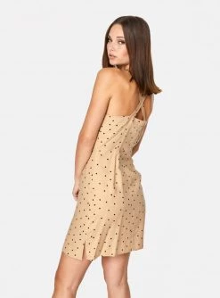 HeyYou Mini Button Up Dress In Peach Polka Dots 9 HeyYou Mini Button Up Dress In Peach Polka Dots