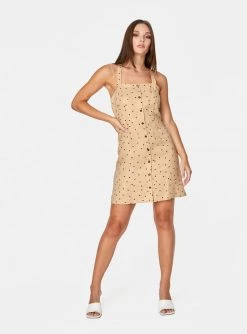 HeyYou Mini Button Up Dress In Peach Polka Dots 11 HeyYou Mini Button Up Dress In Peach Polka Dots