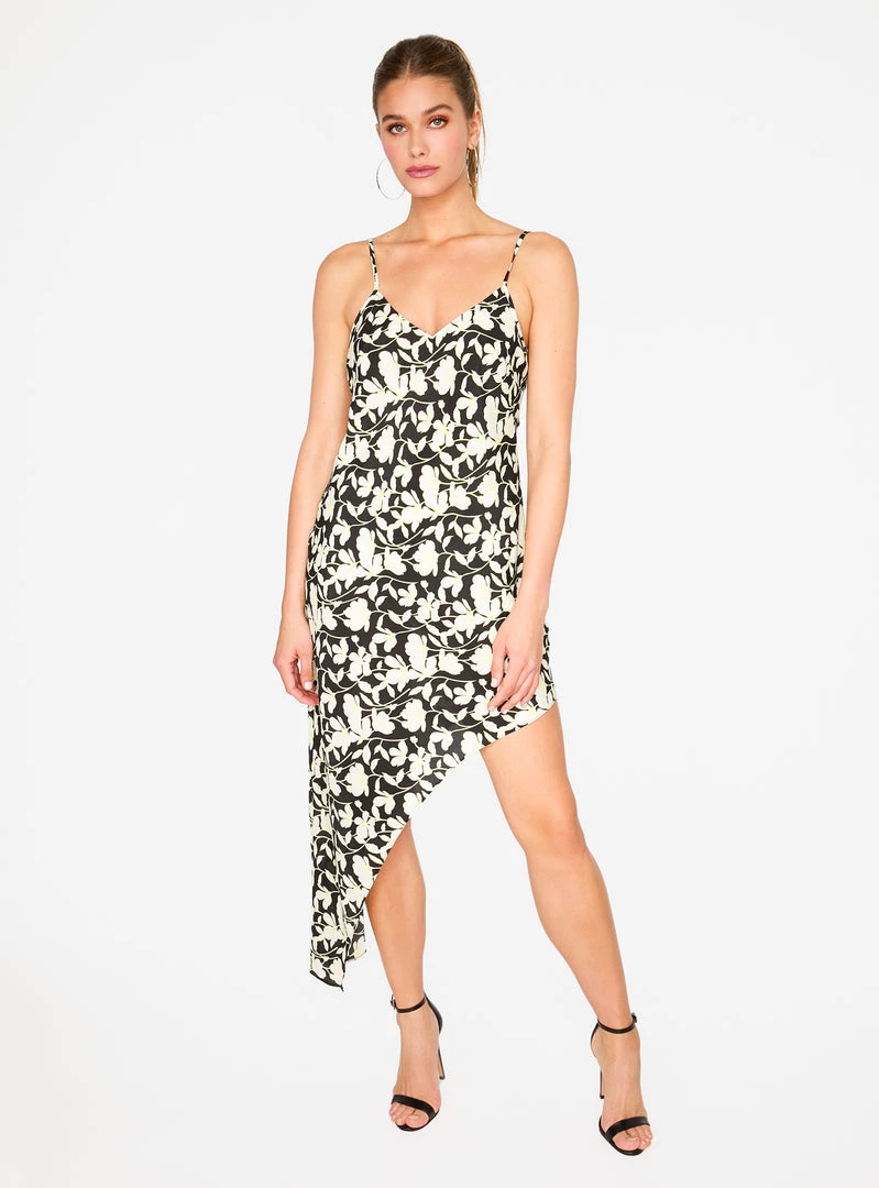 HeyYou Black And Cream Asymmetric Floral Dress 3 HeyYou Black And Cream Asymmetric Floral Dress