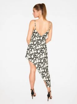 HeyYou Black And Cream Asymmetric Floral Dress 10 HeyYou Black And Cream Asymmetric Floral Dress