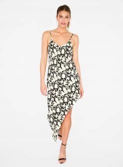 HeyYou Black And Cream Asymmetric Floral Dress 11 HeyYou Black And Cream Asymmetric Floral Dress