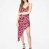 HeyYou Fuchsia And Black Asymmetric Floral Dress 1 HeyYou Fuchsia And Black Asymmetric Floral Dress