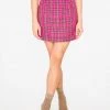 HeyYou Hot Pink Plaid Mini Skirt 2 HeyYou Hot Pink Plaid Mini Skirt