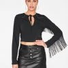 HeyYou Blouses Black Western Crop Top