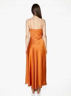 HeyYou Twist Front Hi-Low Top In Bronze