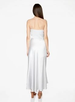 HeyYou Twist Front Hi-Low Top In Silver