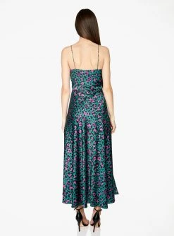 HeyYou Twist Front Hi-Low Top In Neon Print Cheetah Blouses