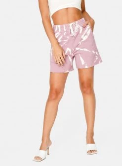HeyYou Westward Lounge Short In Soft Mauve Tie Dye New Arrivals