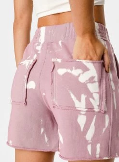 HeyYou Westward Lounge Short In Soft Mauve Tie Dye New Arrivals