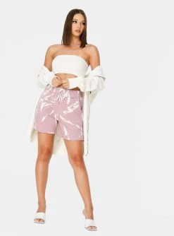 HeyYou Westward Lounge Short In Soft Mauve Tie Dye New Arrivals