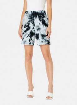 HeyYou On Repeat Sweatshort In Black Tie Dye
