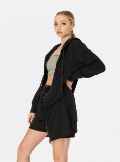 HeyYou On Repeat Full-Zip Hoodie In Black