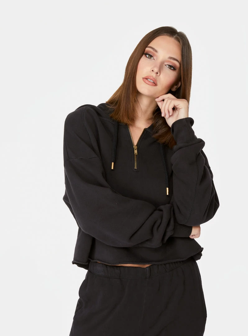 HeyYou Westward Quarter Zip Hoodie In Black 3 HeyYou Westward Quarter Zip Hoodie In Black