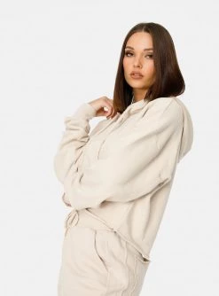 HeyYou New Arrivals Westward Quarter Zip Hoodie In Oat