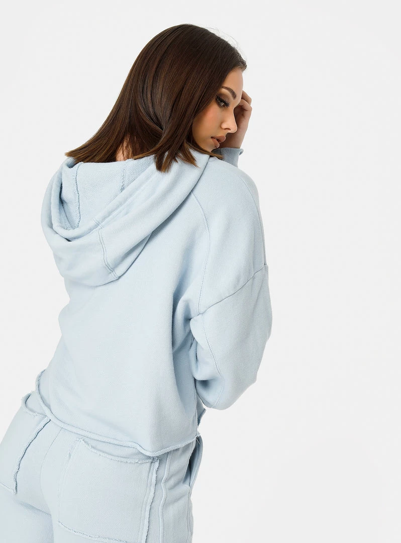 HeyYou Westward Quarter Zip Hoodie In Purist Blue 5 HeyYou Westward Quarter Zip Hoodie In Purist Blue