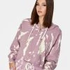 HeyYou Sweatshirts + Hoodies Westward Quarter Zip Hoodie In Soft Mauve Tie Dye