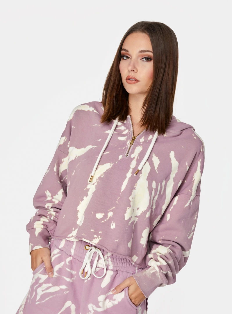 HeyYou Sweatshirts + Hoodies Westward Quarter Zip Hoodie In Soft Mauve Tie Dye 3 HeyYou Sweatshirts + Hoodies Westward Quarter Zip Hoodie In Soft Mauve Tie Dye