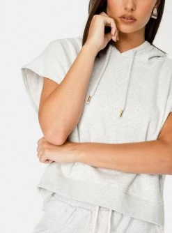HeyYou New Arrivals On Repeat Sleeveless Hoodie In Heather Grey 10 HeyYou New Arrivals On Repeat Sleeveless Hoodie In Heather Grey