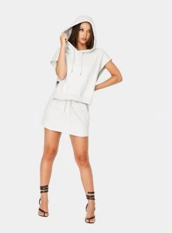 HeyYou New Arrivals On Repeat Sleeveless Hoodie In Heather Grey 11 HeyYou New Arrivals On Repeat Sleeveless Hoodie In Heather Grey