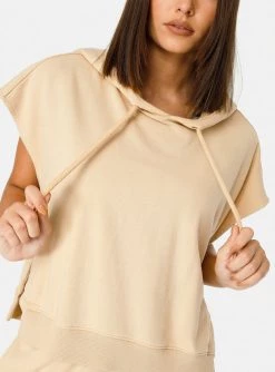 HeyYou On Repeat Sleeveless Hoodie In Sand 10 HeyYou On Repeat Sleeveless Hoodie In Sand