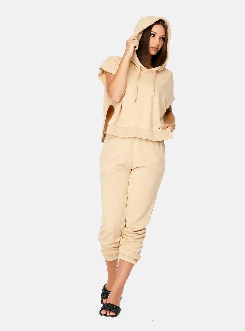 HeyYou On Repeat Sleeveless Hoodie In Sand 7 HeyYou On Repeat Sleeveless Hoodie In Sand