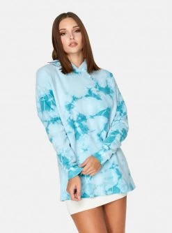 HeyYou Ocean Blue Tie Dye Hoodie Sweatshirts + Hoodies